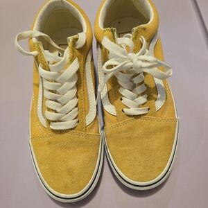 VANS Yellow Suede Sneakers with White Accents